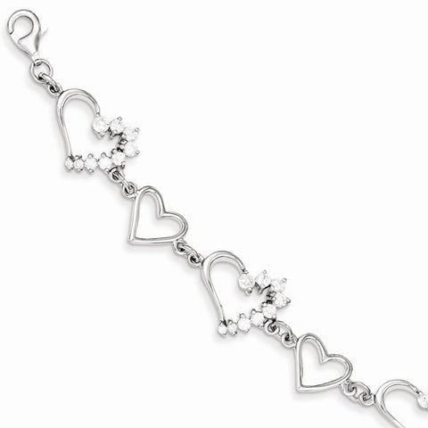 Sterling Silver Cz Journey Bracelet