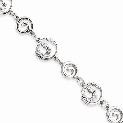 Sterling Silver Cz Journey Bracelet