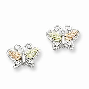 Sterling Silver 12K Butterfly Post Earrings