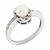 Sterling Silver Diamond & Pearl Ring