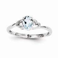 Sterling Silver Aquamarine Ring