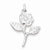 Sterling Silver Rose Pendant, Charm