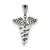 Caduceus Charm in Sterling Silver