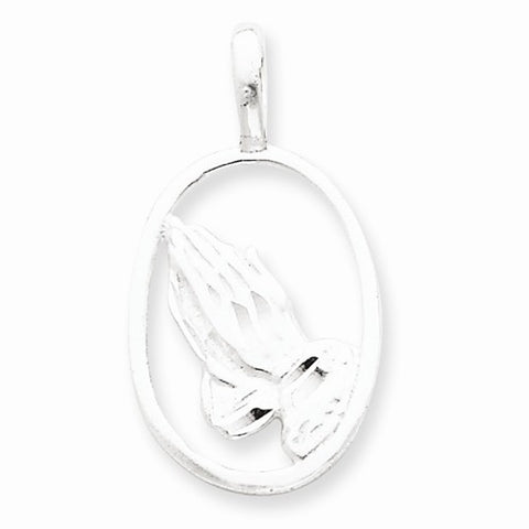Sterling Silver Praying Hands Pendant, Pendants for Necklace