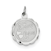 Sterling Silver I Love You Disc Charm hide-image