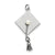 Graduation Cap with Cultured Pearl Charm in Sterling Silver