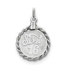 Sterling Silver Sweet Sixteen Disc Charm hide-image