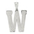 Initial W Charm in Sterling Silver