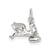 STORK W/ BABY Charm in Sterling Silver