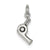 Hair Dryer Charm in Sterling Silver