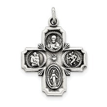Sterling Silver Antiqued 4-way Medal Charm hide-image