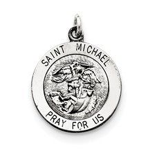 Sterling Silver Antiqued Saint Michael Medal, Stylish Charm hide-image