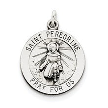Sterling Silver St. Peregrine Medal, Charm hide-image