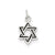 Antiqued Star of David Charm in Sterling Silver