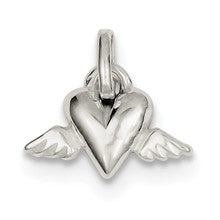 Sterling Silver Heart w/Wings Charm hide-image