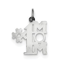Sterling Silver # 1 Mom Charm hide-image