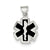 Enameled Medical Charm in Sterling Silver