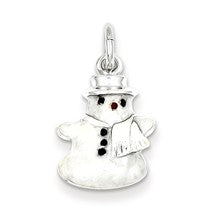 Sterling Silver Enameled Snowman Charm hide-image