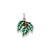 Enameled Holly Charm in Sterling Silver
