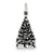 Antiqued Christmas Tree Charm in Sterling Silver