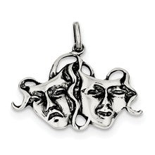 Sterling Silver Antiqued Comedy/Tragedy Charm hide-image