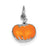 Orange Enameled Pumpkin Charm in Sterling Silver