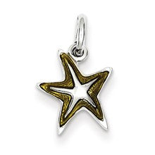 Sterling Silver Yellow Enameled Starfish Charm hide-image