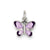 Rhodium Enameled Purple Butterfly Charm in Sterling Silver