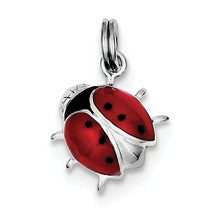Sterling Silver Enameled Red Ladybug Charm hide-image