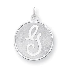 Sterling Silver Brocaded Initial G Charm hide-image