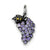 Enameled Purple Grape Charm in Sterling Silver