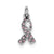 Enameled Pink Ribbon Charm in Sterling Silver