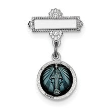 Sterling Silver Enameled Miraculous Medal Pin Charm hide-image