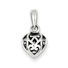 Sterling Silver Antique Puff Heart Charm hide-image