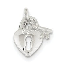 Sterling Silver Heart & Key Charm hide-image