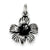 Antique Hibiscus Flower Charm in Sterling Silver