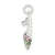 Pink & Green CZ High Heel Shoe Charm in Sterling Silver