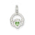 Claddagh with Green CZ Charm in Sterling Silver