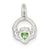 Sterling Silver Claddagh with Green CZ Charm hide-image