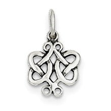 Sterling Silver Antiqued Scroll Celtic Knot Charm hide-image