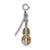 Sterling Silver Enameled Preciosa Crystal Violin Charm hide-image