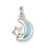 Blue Enameled Moon & Star Charm in Sterling Silver