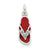 Sterling Silver CZ and Red Enameled Flip Flop Charm hide-image
