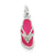 CZ and Pink Enameled Flip Flop Charm in Sterling Silver