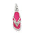 Sterling Silver CZ and Pink Enameled Flip Flop Charm hide-image