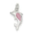 Pink Cats Eye Dolphin Charm in Sterling Silver
