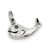 Antiqued Whale Charm in Sterling Silver