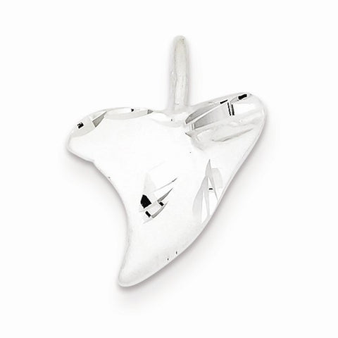 Sterling Silver Diamond Cut Shark Tooth Pendant, Pendants for Necklace