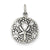 Antiqued Sand Dollar Charm in Sterling Silver