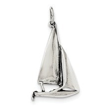 Sterling Silver Antiqued Sailboat Charm hide-image